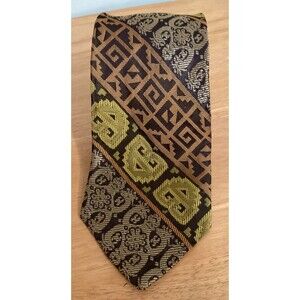 Vintage 60s 70s Rhodia Men's Necktie 100% Acetate Woven in France